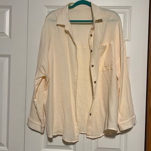 Cream Colored Oversized Button Down XL